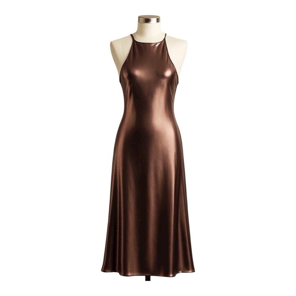 ✨ Free People Intimately Sunset Shimmer Midi Slip Dress | Size L NWOT - Picture 2 of 8